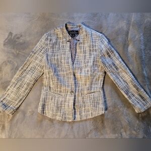 Lucky Brand Grey and White Tweed Blazer, Size XS